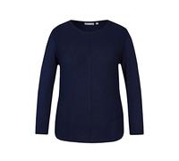 Rabe Damen Einfarbiger Strickpullover mit Tasche und Rollsäumen