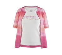 Rabe Damen Twin-Set Kurzarm, Gemustert Dark PINK - 42