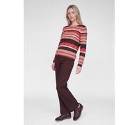 Strickpullover RABE "Pullover", Damen, Gr. 40, bunt (rot), Obermaterial: 50% Baumwolle, 50% Polyacryl, geringelt, gerade, Pullover Strickpullover (73012514-40) rot