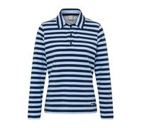 Rabe Damen Langarmshirt Leisure Club – Pazifik, Streifenlook mit Kragen & Knopfleiste, Größe 42