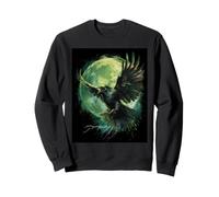 Rabe Mond Oberteil Damen Herren Gothic Schwarze Krähe Sweatshirt