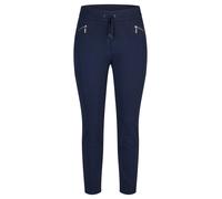 Jerseyhose RABE "Hose", Damen, Gr. 48, Normalgrößen, blau (dunkelblau), 48%Viskose 47%Polyester 5%Elastan, unifarben, feminin, schmal, Hosen (98589863-48) dunkelblau