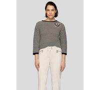 Strickpullover RABE "Pullover", Damen, Gr. 44, beige, 70%Polyacryl 30%Baumwolle, gestreift, feminin, gerade, 3/4-Ärmel gerader Abschluss, Pullover (63614453-44) beige