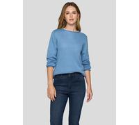 Strickpullover RABE "Pullover", Damen, Gr. 44, blau (hellblau), 58%Baumwolle 42%Polyacryl, unifarben, feminin, Langarm gerader Abschluss, Pullover (34133341-44) hellblau