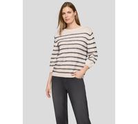 Rabe Strickpullover "Pullover" Damen Beige Gr. 46, 49% Baumwolle, geringelt