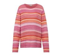 Strickpullover RABE "Rabe Farbenfroher Strickpullover", Damen, Gr. 44, orange, 50%Baumwolle 50%Polyacryl, gestreift, feminin, gerade, 3/4-Ärmel gerader Abschluss, Pullover (20294834-44) orange