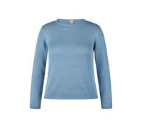 Strickpullover RABE "Pullover", Damen, Gr. 44, blau (hellblau), 58%Baumwolle 42%Polyacryl, unifarben, feminin, Langarm gerader Abschluss, Pullover (34133341-44) hellblau