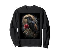 Rabe Rose Gothic Damen Herren Gruselig Gothic Rose Krähe Sweatshirt