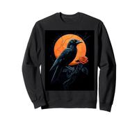 Rabe Rose Mond Herren Düster Gothic Damen Schwarze Krähe Sweatshirt
