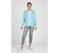 Sommerjacke RABE Gr. 42, blau (aquablau) Damen Jacken mit Raffdetails an den Ärmeln (65185031-42)