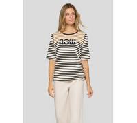Rabe T-Shirt Print-Shirt Damen Gr. 42 geringelt tailliert 48%Baumwolle/48%Modal/4%Elasthan Weiß