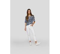 T-Shirt RABE, Damen, Gr. 44, blau (atlantik), Jersey, Obermaterial: 50% Baumwolle, 50% Viskose, bedruckt, Basic, normal hüftbedeckend, Rundhals, Halbarm, Shirts, mit grafischem Muster (65318843-44) at