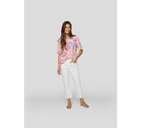 T-Shirt RABE, Damen, Gr. 44, mandelblüte, Web, Obermaterial: 50% Baumwolle, 50% Viskose, geblümt, gestreift, casual, normal hüftbedeckend, Rundhals, Halbarm, Shirts, mit floralem Muster (72319942-44) 