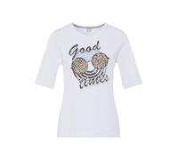 Rabe T-Shirt Wild Times Damen Weiß unifarben 95%Baumwolle/5%Elasthan Gerade Schnitt Gr. 40