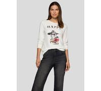 Print-Shirt RABE "T-Shirt", Damen, Gr. 44, beige, 95%Baumwolle 5%Elastan, gemustert, feminin, tailliert, Langarm, Shirts (12615063-44) beige