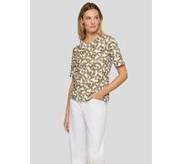 Rabe T-Shirt Tropic Glam Damen Rundhals grün Größe 40 92% Baumwolle 8% Elasthan tailliert, bedruckt