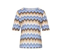 Rabe - T-Shirt Damen - Kurzarmshirt - Damen Shirt mit Zickzack Muster
