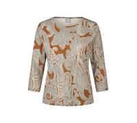 Print-Shirt RABE "T-Shirt", Damen, Gr. 50, braun, Obermaterial: 92% Baumwolle, 8% Elasthan, Paisley, tailliert, Shirts (55119008-50) braun