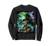 Rabe Teddybär Damen Herren Teddy Gruselig Teddybär Krähe Sweatshirt