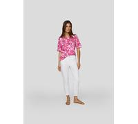 T-Shirt RABE, Damen, Gr. 44, pink (magenta), Web, Obermaterial: 50% Baumwolle, 50% Viskose, geblümt, casual, normal hüftbedeckend, Rundhals, Halbarm, Shirts, mit floralem Print (66968905-44) magenta