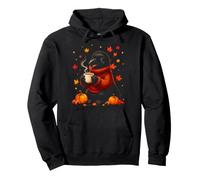 Rabe Trägt Pullover Trinkt Kaffee Cozy Herbst Kürbis Pullover Hoodie