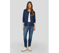 Strickjacke RABE "Strickjacke", Damen, Gr. 44, blau (dunkelblau), 51%Baumwolle 49%Polyacryl, unifarben, feminin, gerade, Langarm, Strickjacken (64703246-44) dunkelblau
