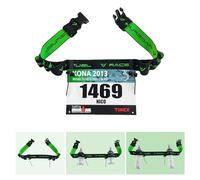 RaceFuel Triathlon Startnummernband Laufgurt mit Tasche für Handy mit Nummernhalter & 6 Halter Softflask oder Gel für Joggen Radfahren Marathons (Ohne Tasche)