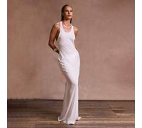 Racerback transparentes meliertes locker sitzendes ärmelloses Maxikleid als Cover-Up für Sommer Urlaub Strand, elegant romantisch für Festivals, Ibiza