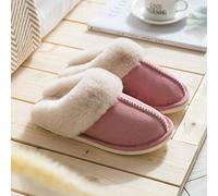 rackbone HAIBI Winter Pantoffeln Frauen Faux Wildleder Home Full Pelz Hausschuhe Warm Plüsch Paare Schuhe Indoor Damen Furry Hausschuhe, Rosa, 42