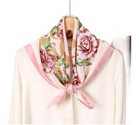 Rackumic Quadratischer Damenschal aus Satin mit elegantem Blumendruck, 67 x 67 cm, modischer Nackenwickel für lässige und formelle Outfits für vielseitiges Haar-Accessoire für alle Jahreszeiten (2