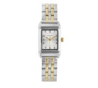 Radiant Analoge Damenuhr, Rect n-s Gehäuse 34,10 mm, silber/graues Zifferblatt, goldfarbenes Stahlarmband mit Deployant-Verschluss, Batterie im Lieferumfang enthalten, wasserdicht bis 3 ATM