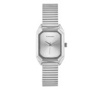 Radiant Analoge Quarzuhr für Damen, rechteckiges Gehäuse von 33,5 mm, versilbertes Zifferblatt, Armband aus Stahl mit Schnappverschluss, Batterie im Lieferumfang enthalten, wasserdicht bis 3 ATM