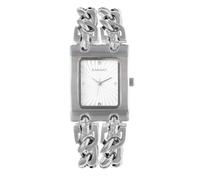 Radiant Analoge Quarzuhr für Damen, rechteckiges Gehäuse von 34 mm, silberfarbenes Zifferblatt, silberfarbenes Stahlarmband mit Schnappverschluss, Batterie im Lieferumfang enthalten, wasserdicht bis 3