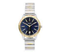 Radiant - Kollektion Kim - Analoguhr. Armbanduhr für Damen. Armband-Uhr mit blauem Zifferblatt und Silber-goldenem Armband. Größe 35mm. 3ATM.