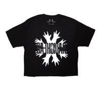 Radiohead Crop-Top für Damen mit geschnittenen Händen (S) (schwarz)