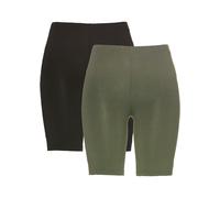 Radlerhose BONPRIX, Damen, Gr. 40/42 (M), N-Gr, oliv, schwarz, Jersey, Obermaterial: 95% Baumwolle, 5% Elasthan, skinny fit, Hosen Radlerhose, aus elastischem Material, taillenhoher Bund mit Gummizug,