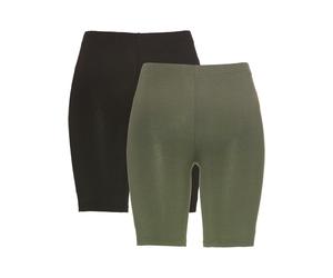 Radlerhose BONPRIX, Damen, Gr. 40/42 (M), N-Gr, oliv, schwarz, Jersey, Obermaterial: 95% Baumwolle, 5% Elasthan, skinny fit, Hosen Radlerhose, aus elastischem Material, taillenhoher Bund mit Gummizug,