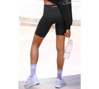 Radlerhose COPENHAGEN STUDIOS, Damen, Gr. M (40/42), N-Gr, schwarz, Obermaterial: 78% Polyester, 22% Elasthan, bedruckt, unifarben, figurbetont ca. Mitte Oberschenkel, Hosen Radlerhose, mit breitem Bü