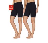 Radlerhose, Damen, Gr. 44/46, N-Gr, schwarz (2x schwarz), Single Jersey, Obermaterial: 95% Baumwolle, 5% Elasthan, VIVANCE ACTIVE BY LASCANA, unifarben, Basic, figurbetont ca. Mitte Oberschenkel, Hose