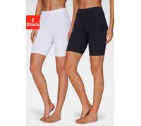Radlerhose VIVANCE ACTIVE, Damen, Gr. 56/58, N-Gr, schwarz (1x weiß, 1x schwarz), Single Jersey, Obermaterial: 95% Baumwolle, 5% Elasthan, unifarben, Basic, figurbetont ca. Mitte Oberschenkel, Hosen, 