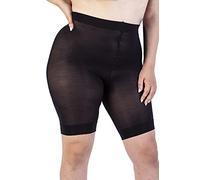 Radlerhose Damen Große Größen, Anti Chafing Shorts 90 Deniers, Übergrößen Miederhose, Hoch Tailliert, Bequem und Atmungsaktiv - Made in Italy (Black, 6)