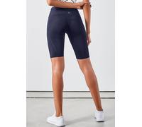 Radlerhose LASCANA ACTIVE "Basic Bottoms", Damen, Gr. 44/46, N-Gr, blau (navy), Obermaterial: 85% Polyester, 15% Elasthan, unifarben, figurbetont kniefrei, Hosen Radlerhose, mit kleiner Bundtasche hin