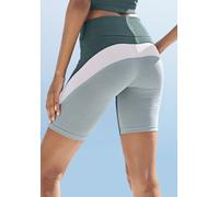 Radlerhose LASCANA ACTIVE, Damen, Gr. M (40/42), N-Gr, grün, Single Jersey, Obermaterial: 95% Baumwolle, 5% Elasthan, mehrfarbig, figurbetont ca. Mitte Oberschenkel, Hosen Radlerhose, Sporthose mit br