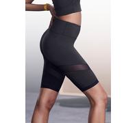 Radlerhose LASCANA ACTIVE, Damen, Gr. S (36/38), N-Gr, schwarz, Trikot, Obermaterial: 75% Polyester, 25% Elasthan. Netz: 90% Polyester, 10% Elasthan, unifarben, figurbetont kurz, Hosen Radlerhose, mit