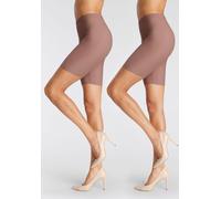 Radlerhose LASCANA, Damen, Gr. 44/46, N-Gr, braun (bronzefarben), Strick, Obermaterial: 80% Polyamid, 20% Elasthan, unifarben, Basic, bequem, Hosen Radlerhose, ideal für ein sicheres Gefühl darunter (