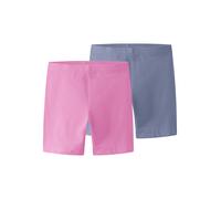 Radlerhose NAME IT "NKFVIVIAN 2P SOLID SHORT LEGGING NOOS", Mädchen, Gr. 146/152, N-Gr, strawberry moon pack:lila impression, Jersey, Obermaterial: 95% Baumwolle, 5% Elasthan, unifarben, normal kurz, 