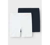 Radlerhose NAME IT "NKFVIVIAN 2P SOLID SHORT LEGGING NOOS", Mädchen, Gr. 74 (80), N-Gr, blau (schwarz sapphire), Jersey, Obermaterial: 95% Baumwolle, 5% Elasthan, unifarben, normal kurz, Hosen Radlerh