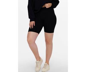 Radlerhose ONLY CARMAKOMA "CARTIME SHORTS JRS NOOS", Damen, Gr. S (42/44), N-Gr, schwarz, Jersey, Obermaterial: 95% Baumwolle, 5% Elasthan, unifarben, Hosen Radlerhose (33214942-S) schwarz