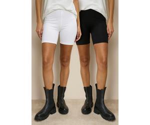 Radlerhose TAMARIS "aus softer Jersey-Qualität mit bequemem Gummizug", Damen, Gr. 40, N-Gr, schwarz-weiß (schwarz, weiß), Jersey, Obermaterial: 95% Baumwolle, 5% Elasthan. Obermaterial weiß: 95% Baumw