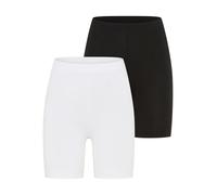 Radlerhose TAMARIS, Damen, Gr. 42, N-Gr, schwarz-weiß (schwarz, weiß), Jersey, Obermaterial: 95% Baumwolle, 5% Elasthan. Obermaterial weiß: 95% Baumwolle, 5% Elasthan, Basic, sehr figurbetont kurz, Ho